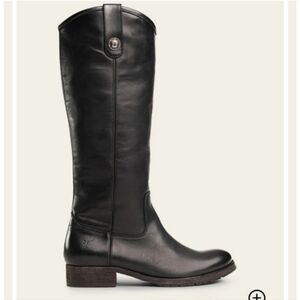 Frye Melissa Button  Lug Tall Equestrian Riding Boots in Black